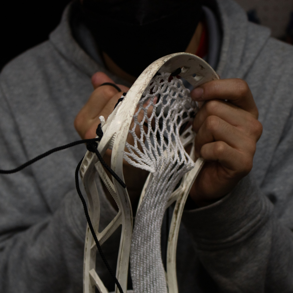 Lacrosse stick getting restrung